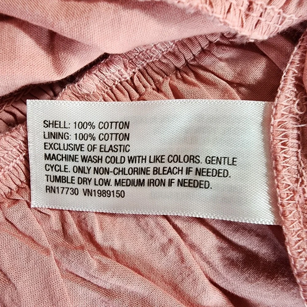 A New Day Pink Cotton Midi Skirt Womens M Boho Bric-Brac Pintuck Casual NEW‎